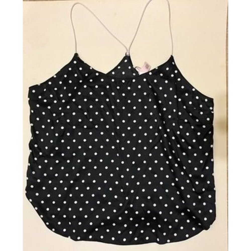 Victoria's Secret Women's Sleep Black White Polka Dots Cami Tank XL